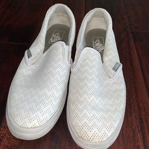 white slip on vans
